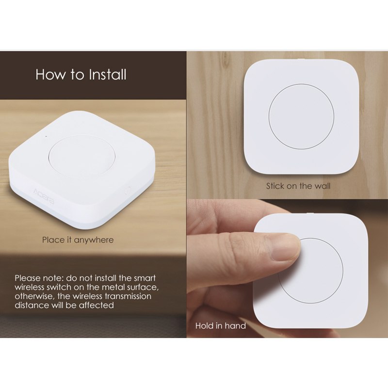 Wireless Smart Scene Switch for Aqara Home Automation