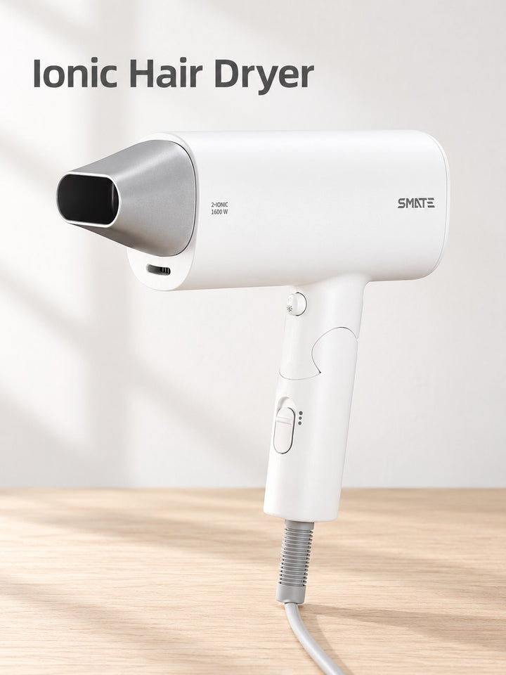 Ionic Travel Hair Dryer 1600W for Smooth, Frizz-Free Hair
