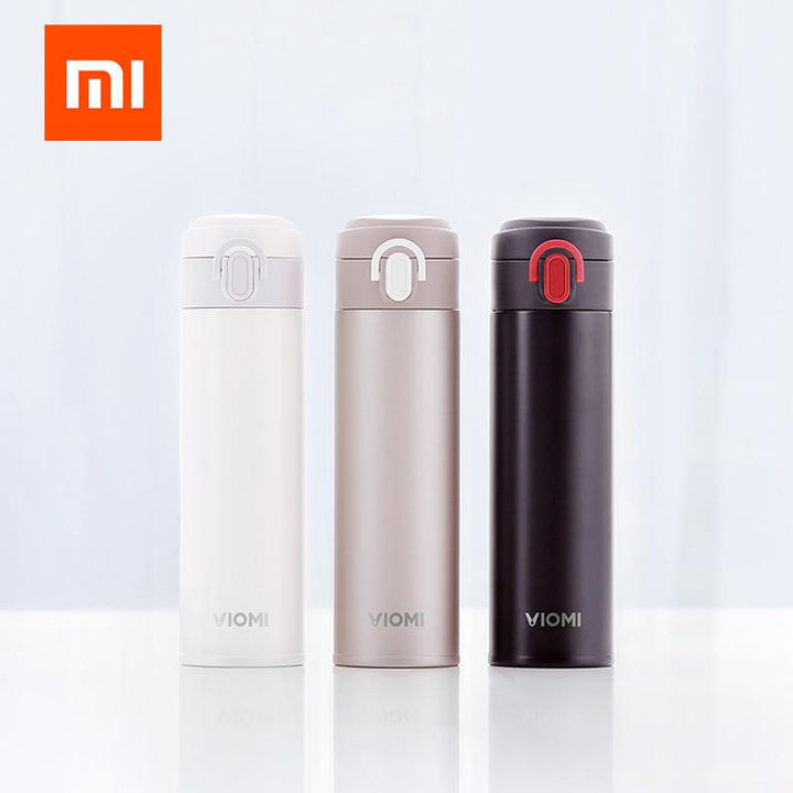 Stainless Steel Thermos Bottle, One-Hand Push Lid 300ml