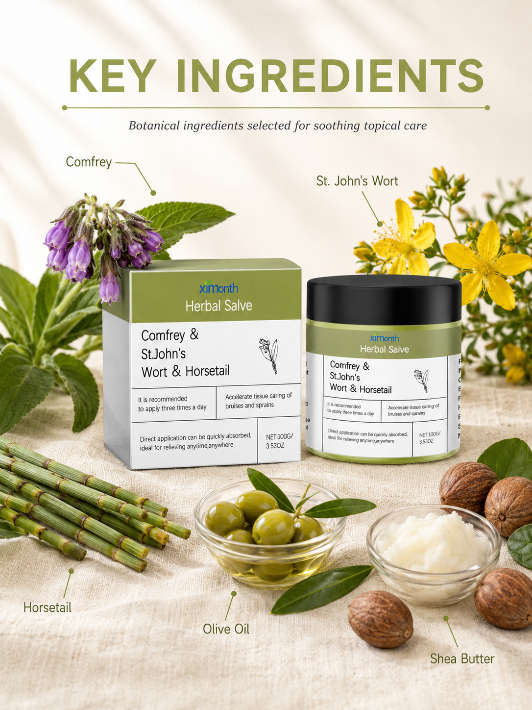 Herbal Joint Repair Cream — Comfrey & St. John's Wort