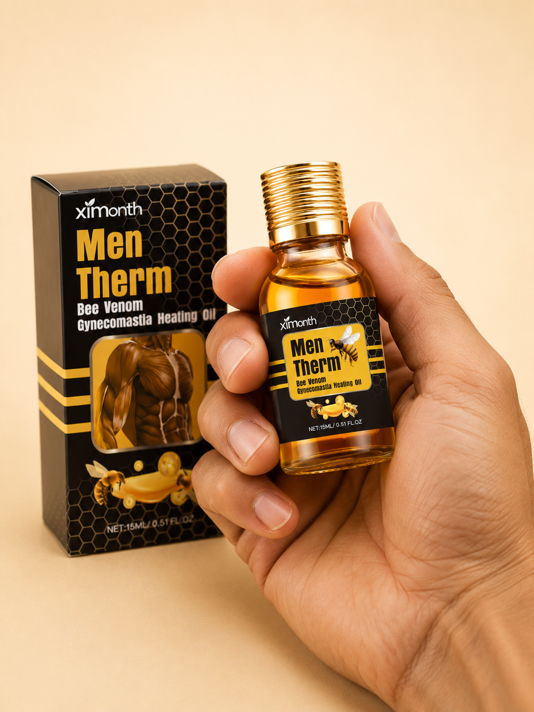 Men's Bee Venom Chest Firming Oil — Gynecomastia Treatment