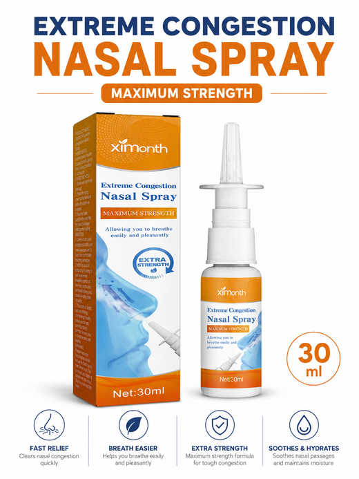 Nasal Congestion Spray — 24‑Hour Relief, Maximum Strength