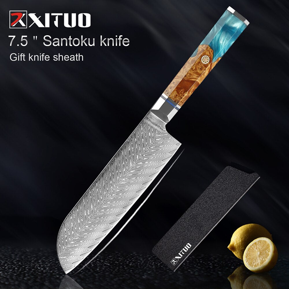 Damascus Chef Knife Set 9 Pieces for Every Kitchen Task