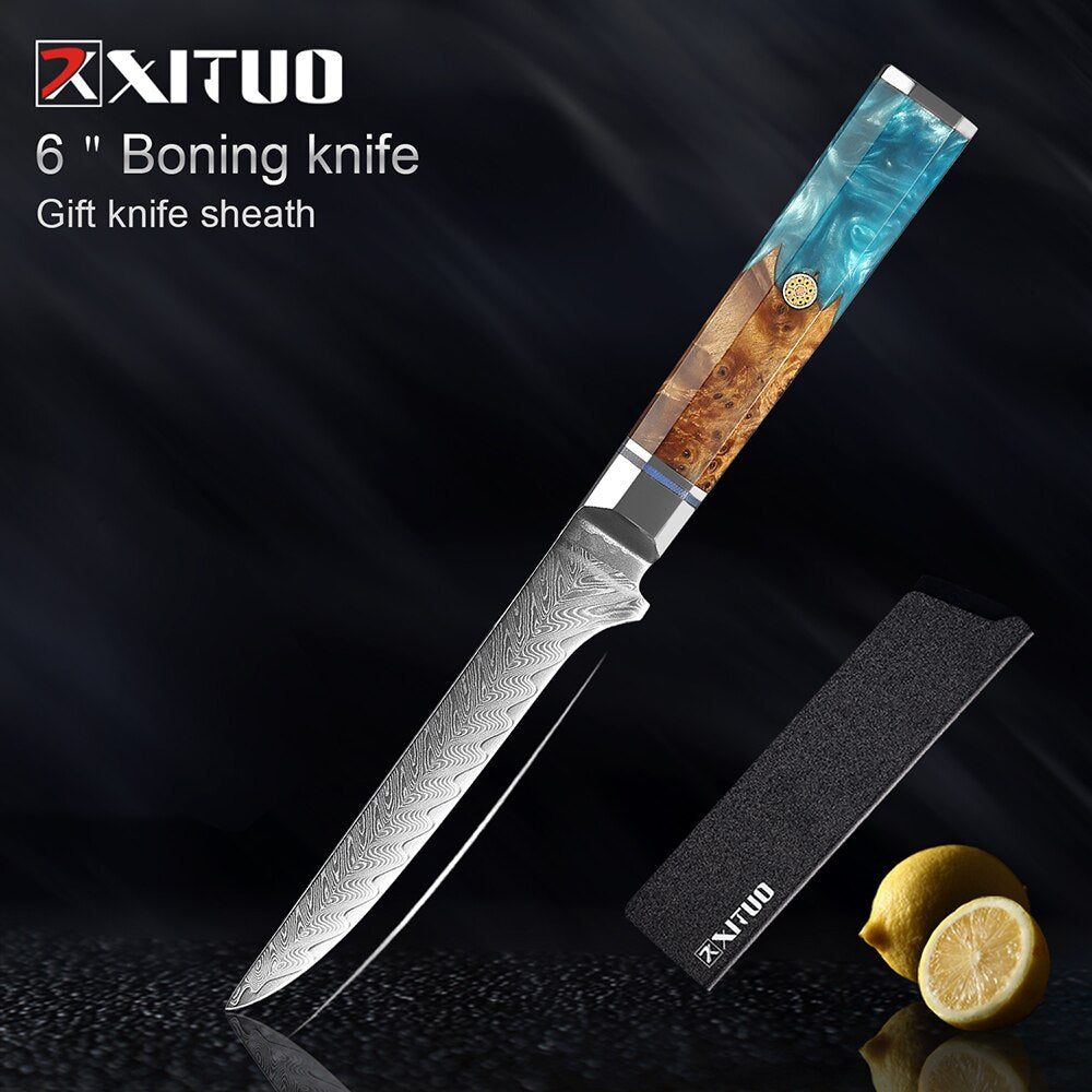 Damascus Chef Knife Set 9 Pieces for Every Kitchen Task