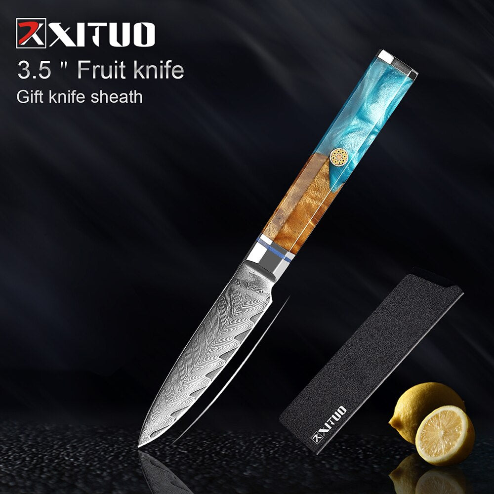 Damascus Chef Knife Set 9 Pieces for Every Kitchen Task