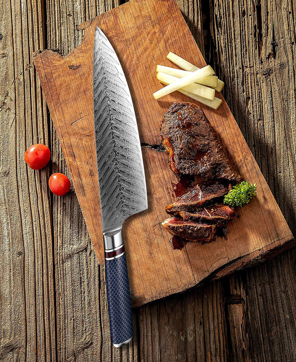 Damascus Chef Knife 8-Inch VG-10 Sharp Gyutou Kitchen