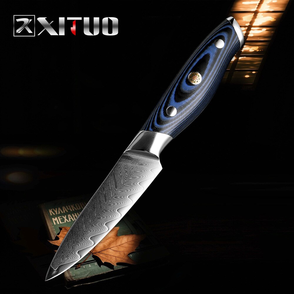 Damascus Chef Knife Set, 4-Piece Sharp V-Edge Kitchen