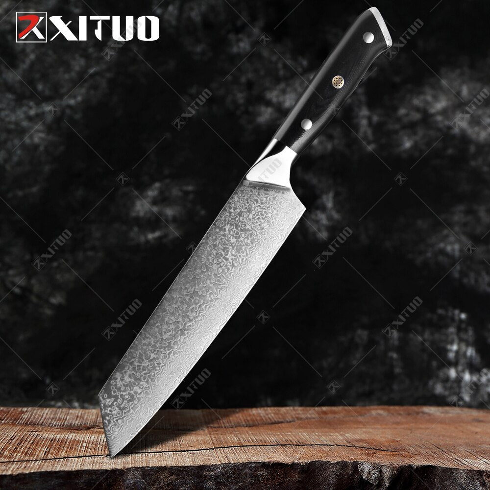 Damascus Chef Knife Set: 8-Piece VG10 Core Kitchen Set
