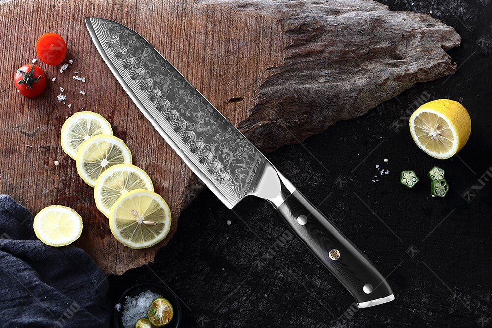 Damascus Chef Knife Set: 8-Piece VG10 Core Kitchen Set