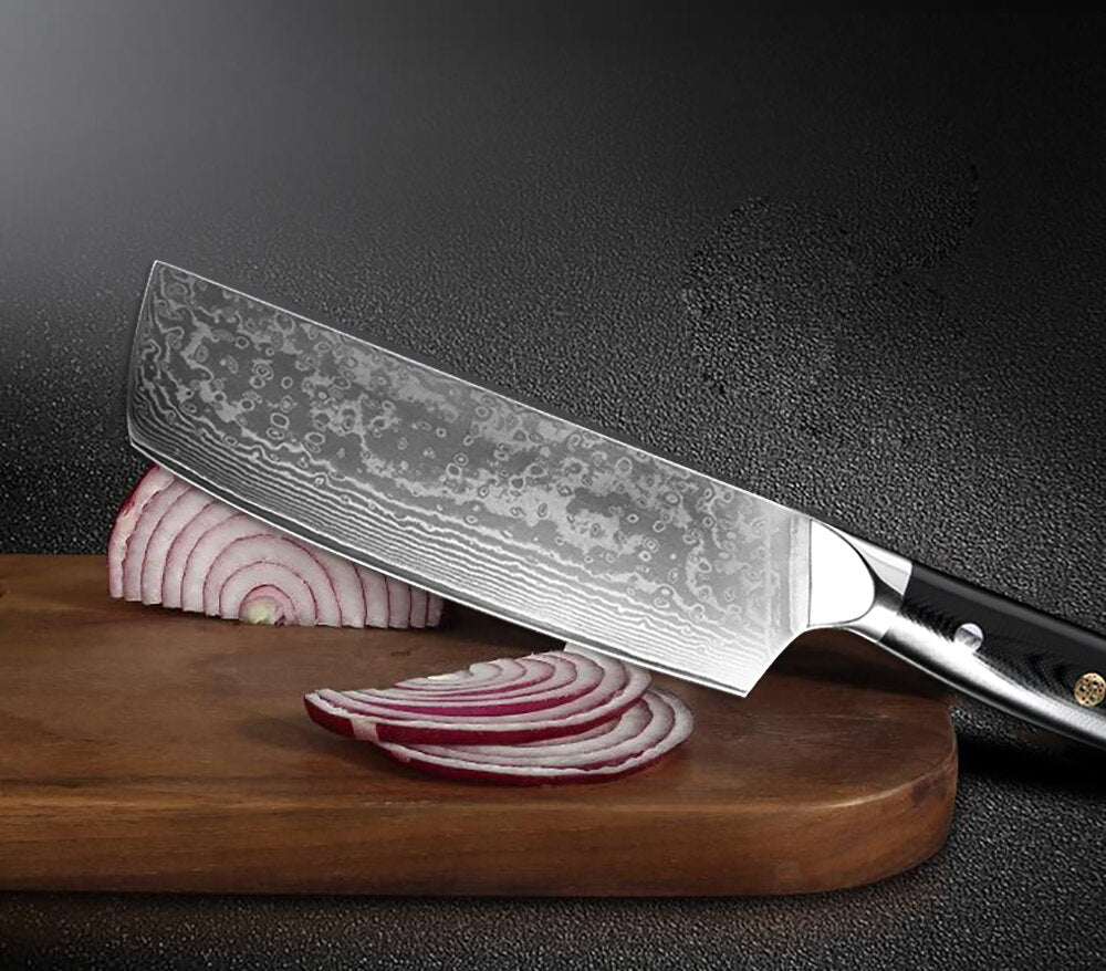 Damascus Chef Knife Set: 8-Piece VG10 Core Kitchen Set