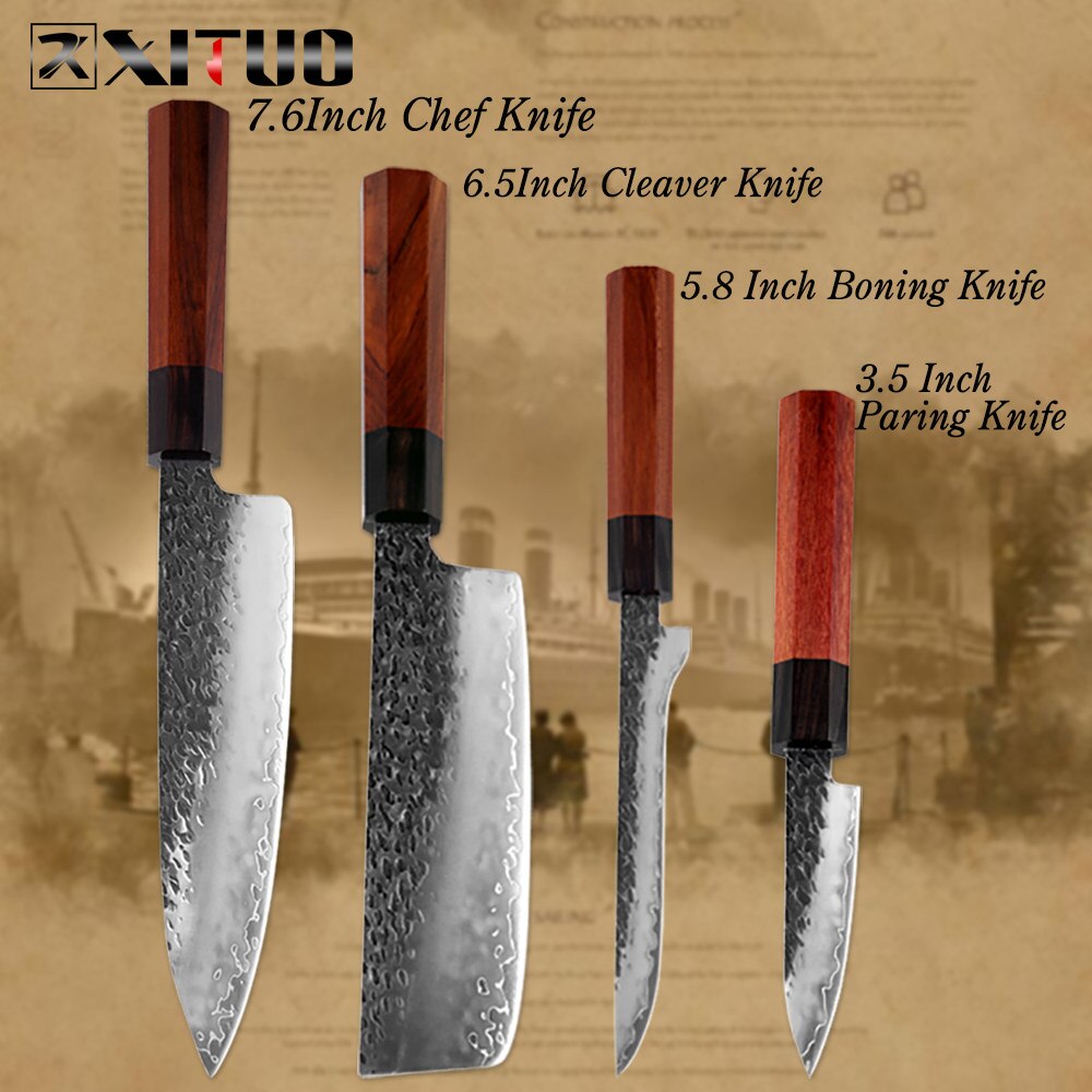 Hand-Forged 3-Layer Steel Chef Knife That Resists Rust