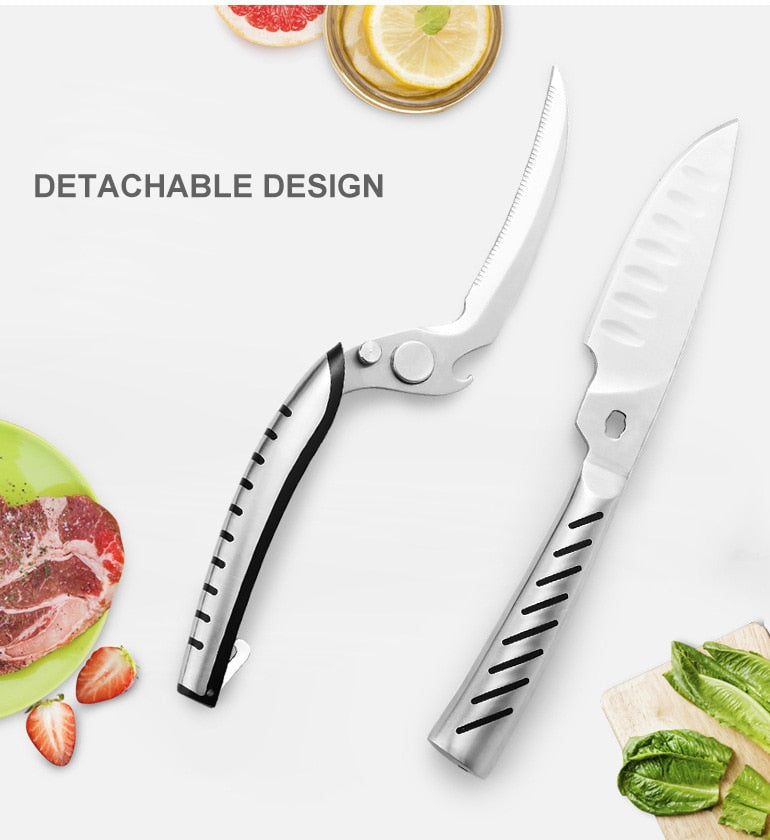 Detachable Kitchen Scissors With Chef Knife for Poultry
