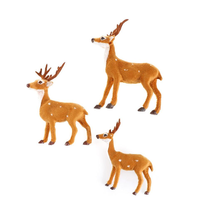 Plush Elk Christmas Decor Trio for Cozy Woodland Style