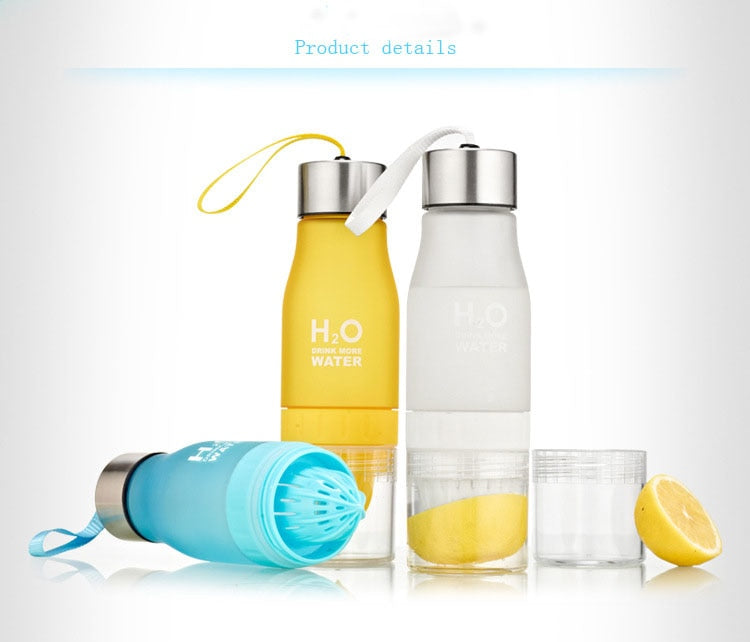 Fruit Infuser Water Bottle 650ml with Citrus Juicer
