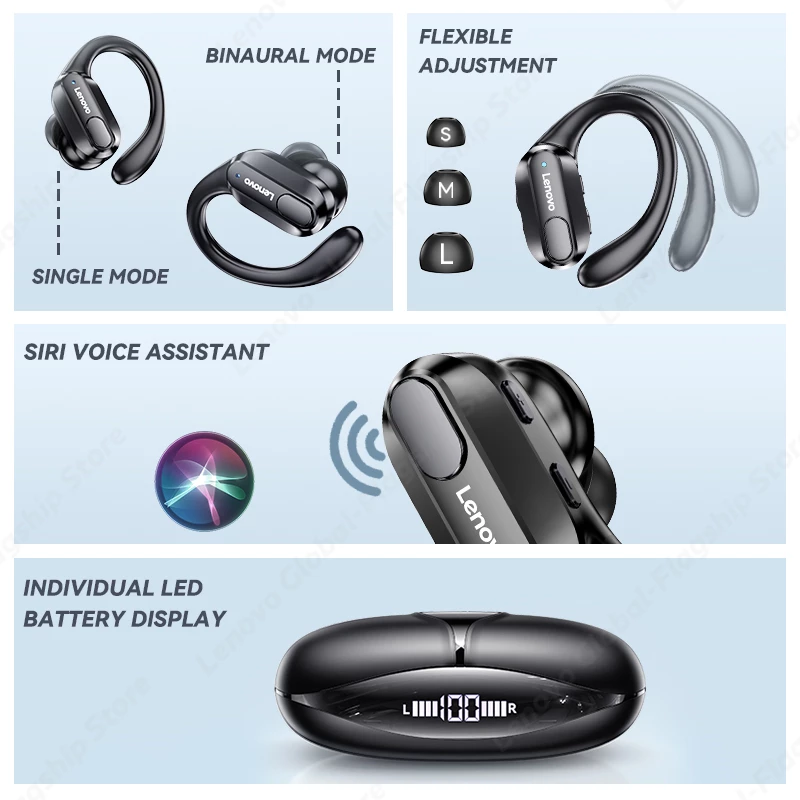 Over-Ear Wireless Sports Earbuds with Secure Ear Hooks