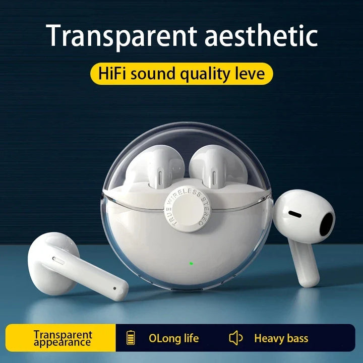 Transparent True Wireless Earbuds, Up to 24-Hour Battery