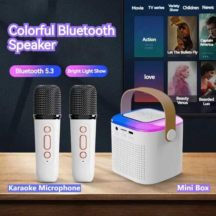 Karaoke Machine with Wireless Mics & Bluetooth Speaker
