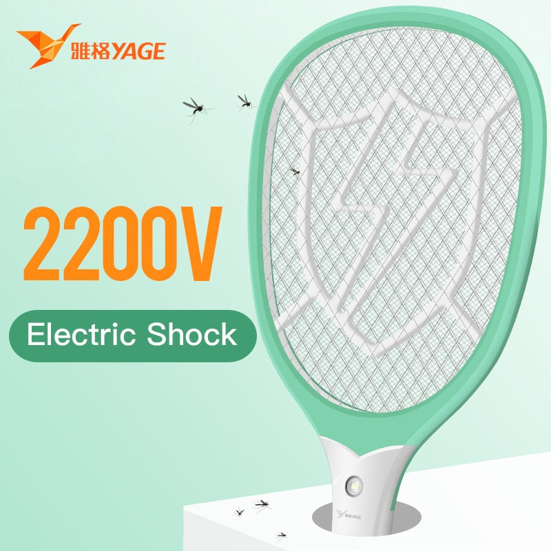 Rechargeable Electric Fly Swatter with 2200V Mesh Grid