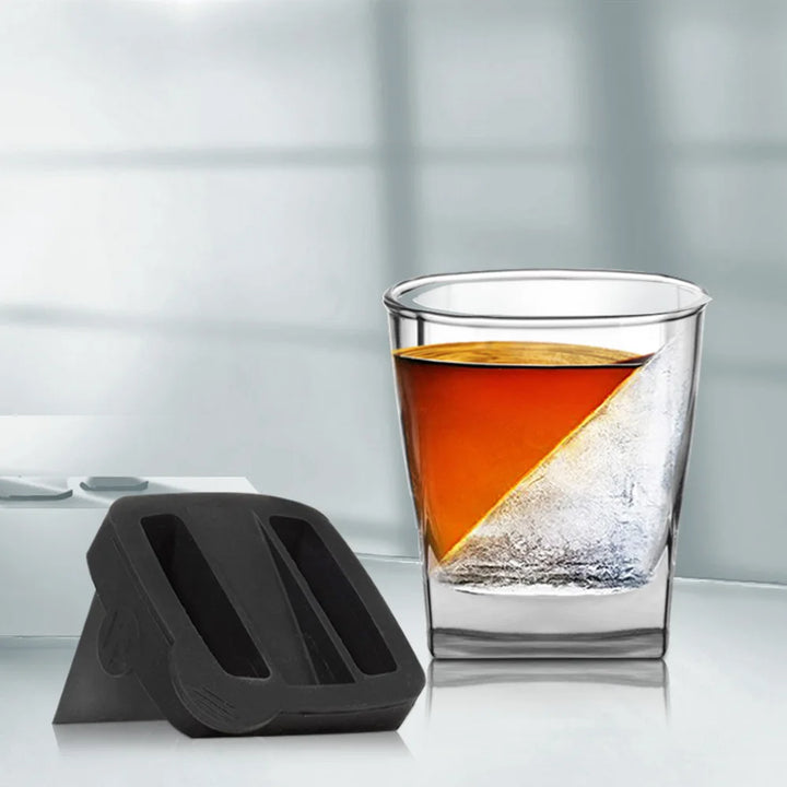 Whiskey Wedge Ice Mould Tumbler Set for Slow Sipping