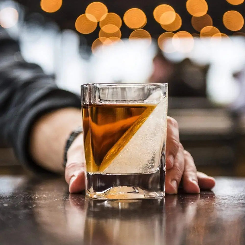 Whiskey Wedge Ice Mould Tumbler Set for Slow Sipping