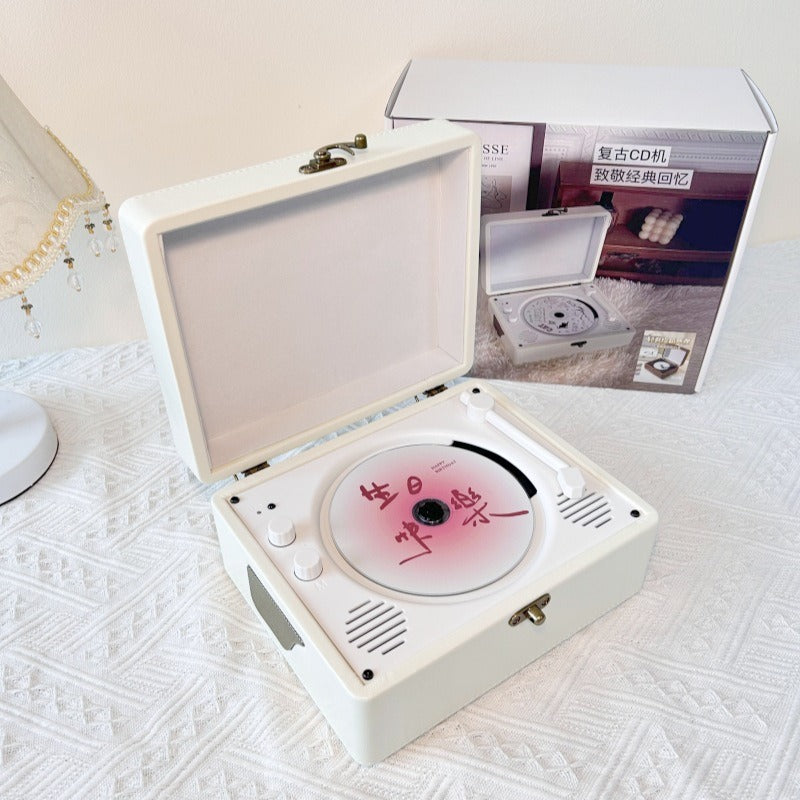 Retro CD Player with Bluetooth Speaker Suitcase Design