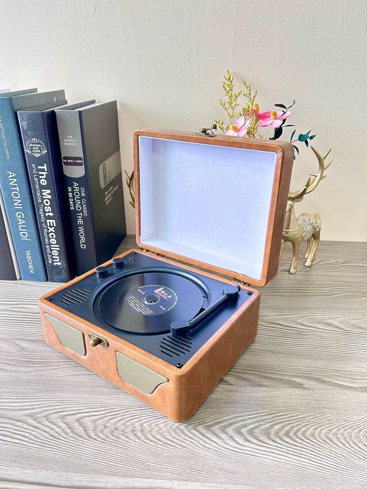 Retro CD Player with Bluetooth Speaker Suitcase Design