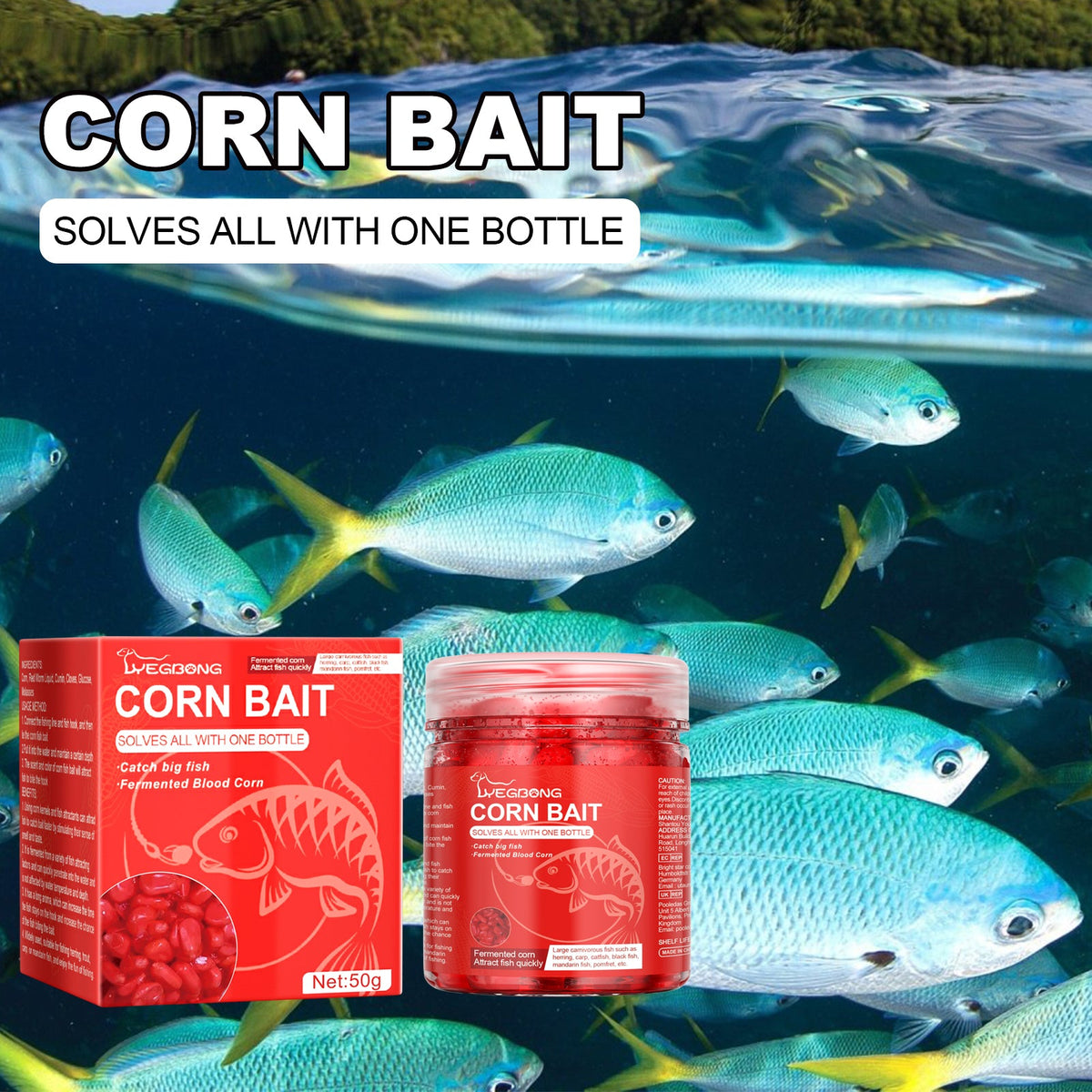 Corn Fish Bait for Portable Freshwater Fishing Trips
