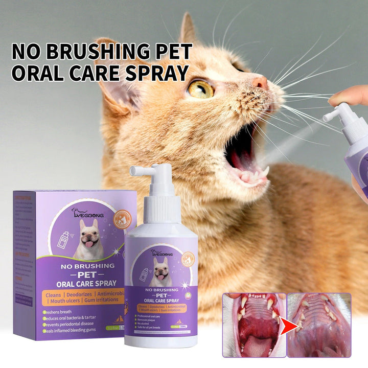 Pet Teeth Cleaning Spray for Fresher Breath & Gums