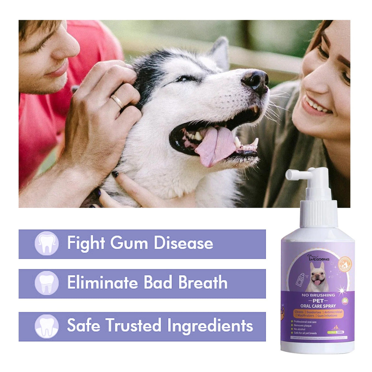 Pet Teeth Cleaning Spray for Fresher Breath & Gums