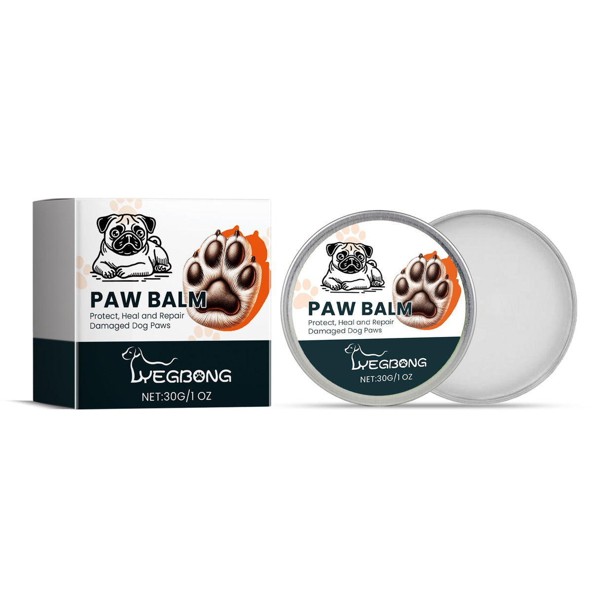 Dog Paw Balm for Dry, Cracked Pads and Nose Care 30g