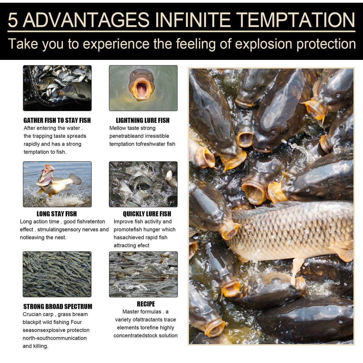 Fish Attractant Bait Additive for Faster Freshwater Bites