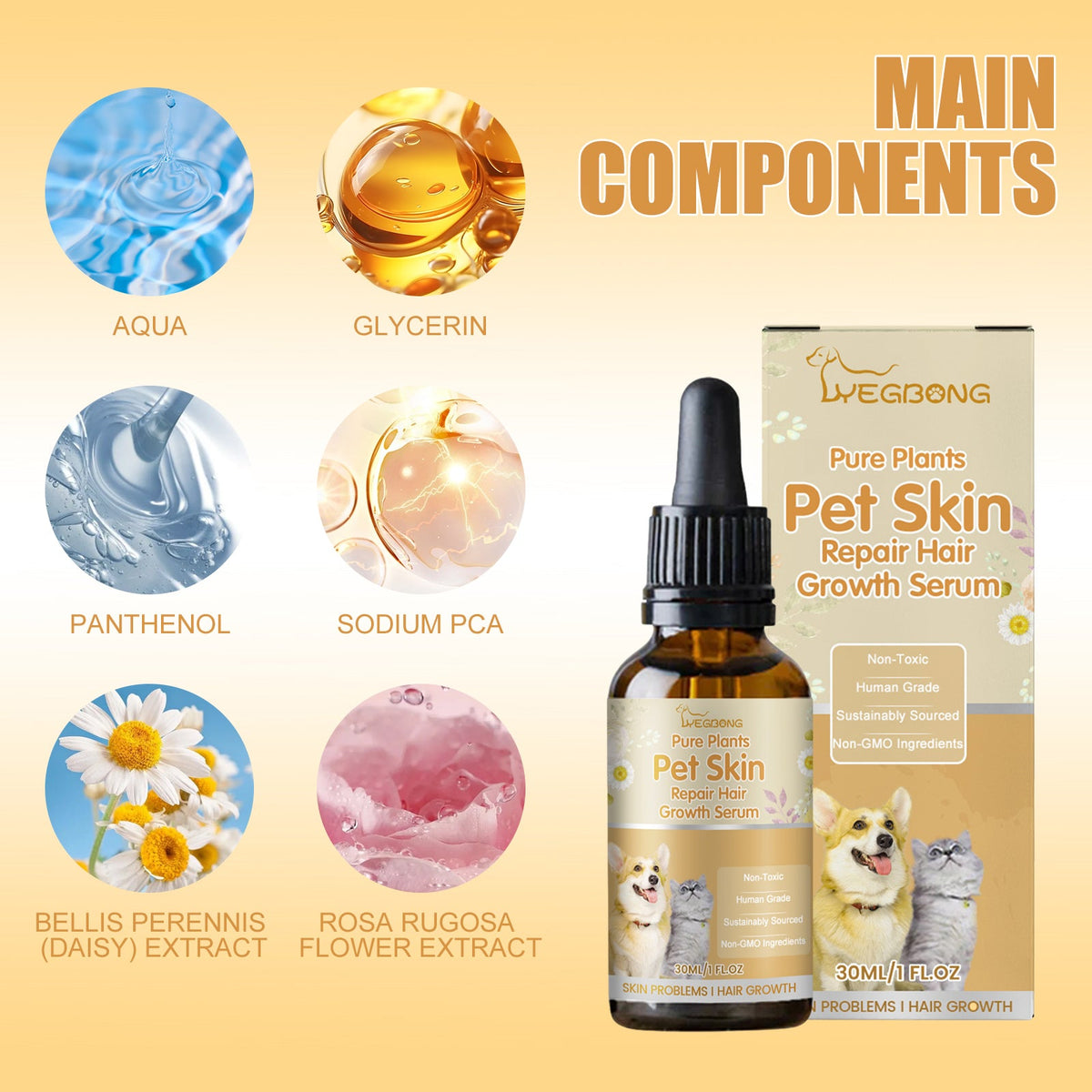 Plant-Based Pet Skin Serum for Gentle Skin & Coat Care