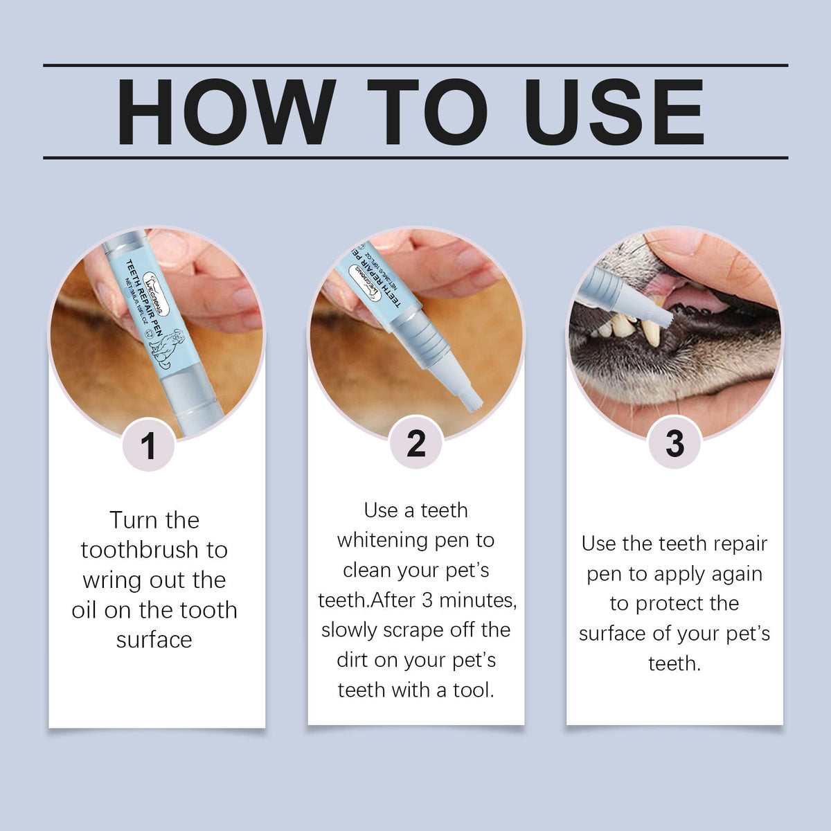 Pet Teeth Cleaning Pen Set for Fresher Breath Care