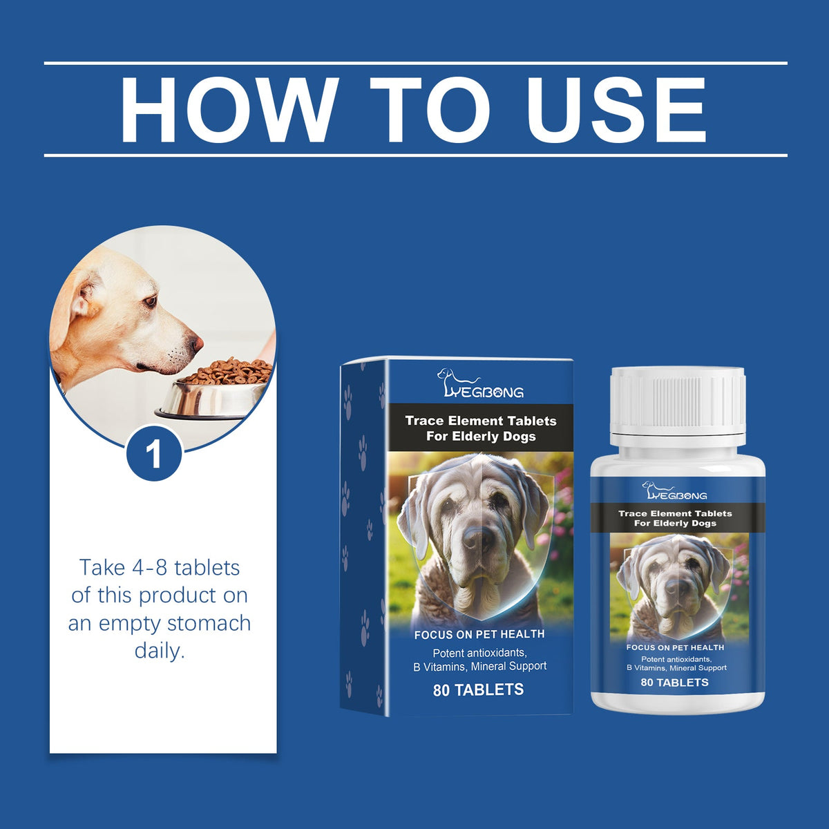 Elderly Dog Calcium Tablets for Daily Health Support