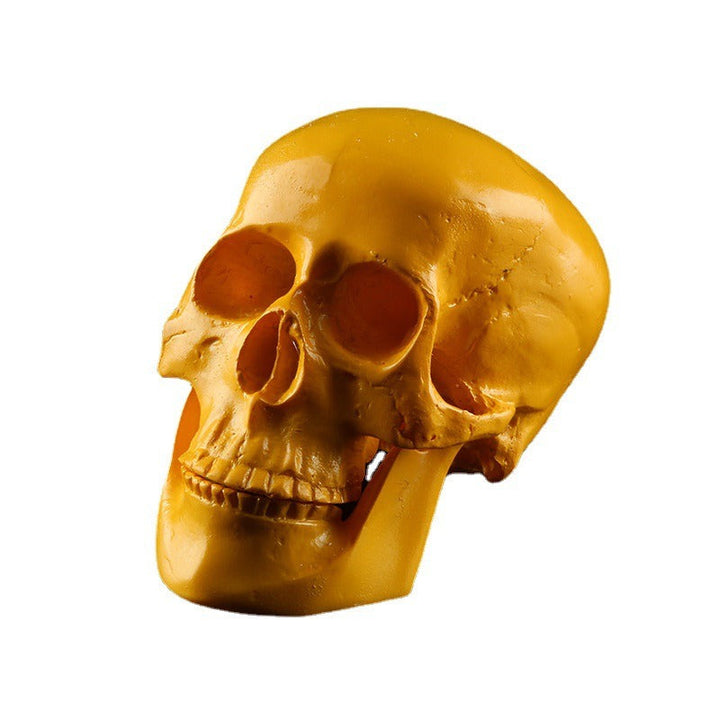 Yellow Skull Ornament for Bold Gothic Shelf Display