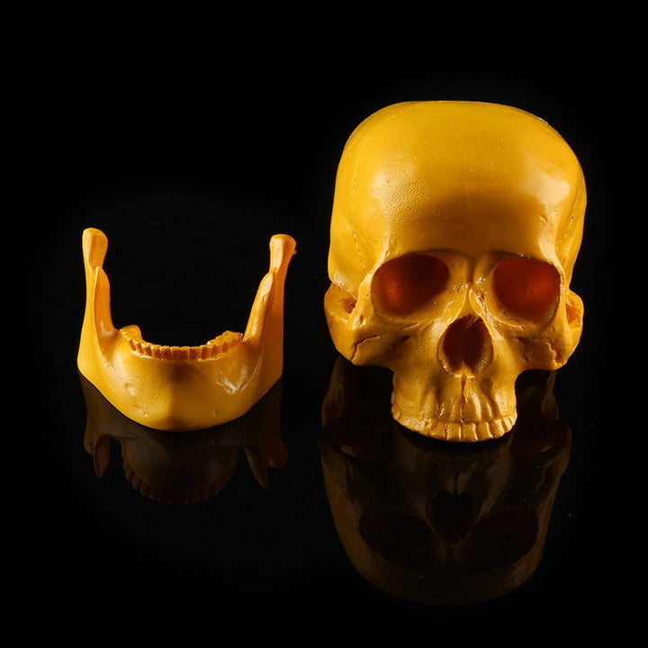 Yellow Skull Ornament for Bold Gothic Shelf Display