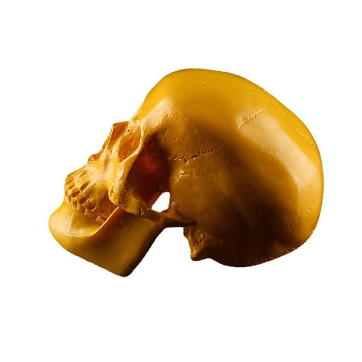 Yellow Skull Ornament for Bold Gothic Shelf Display