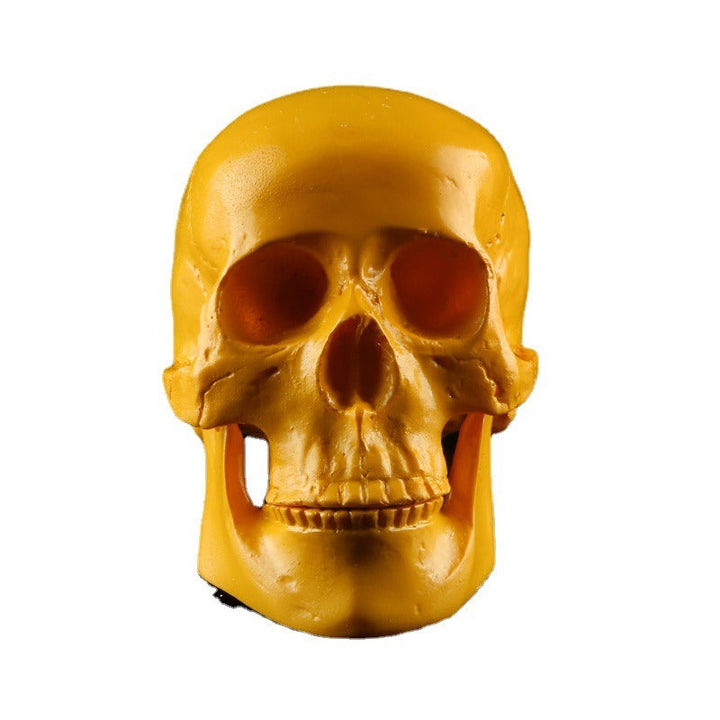 Yellow Skull Ornament for Bold Gothic Shelf Display