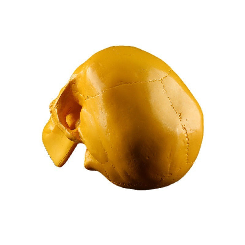 Yellow Skull Ornament for Bold Gothic Shelf Display