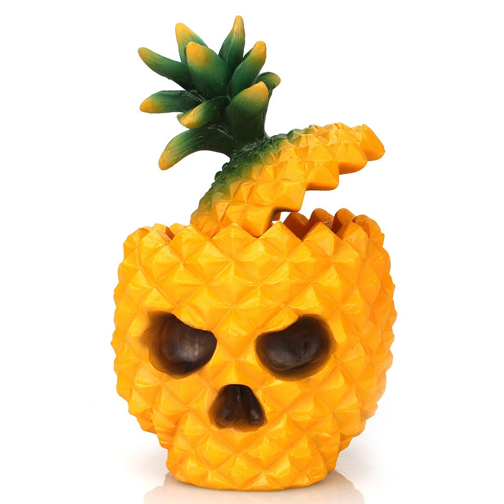Pineapple Skull Storage Box for Dust-Protected Decor