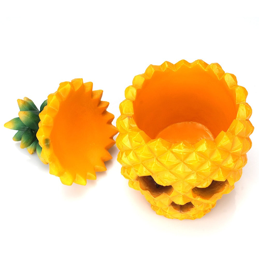 Pineapple Skull Storage Box for Dust-Protected Decor