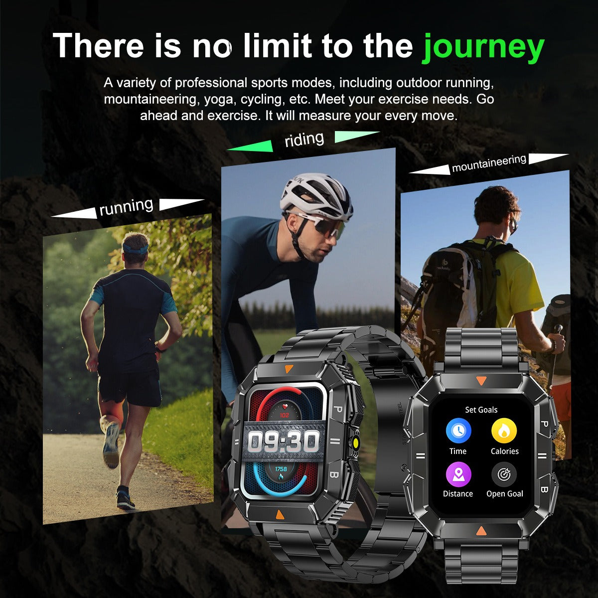 Rugged Smartwatch with Calls, GPS and LED Flashlight