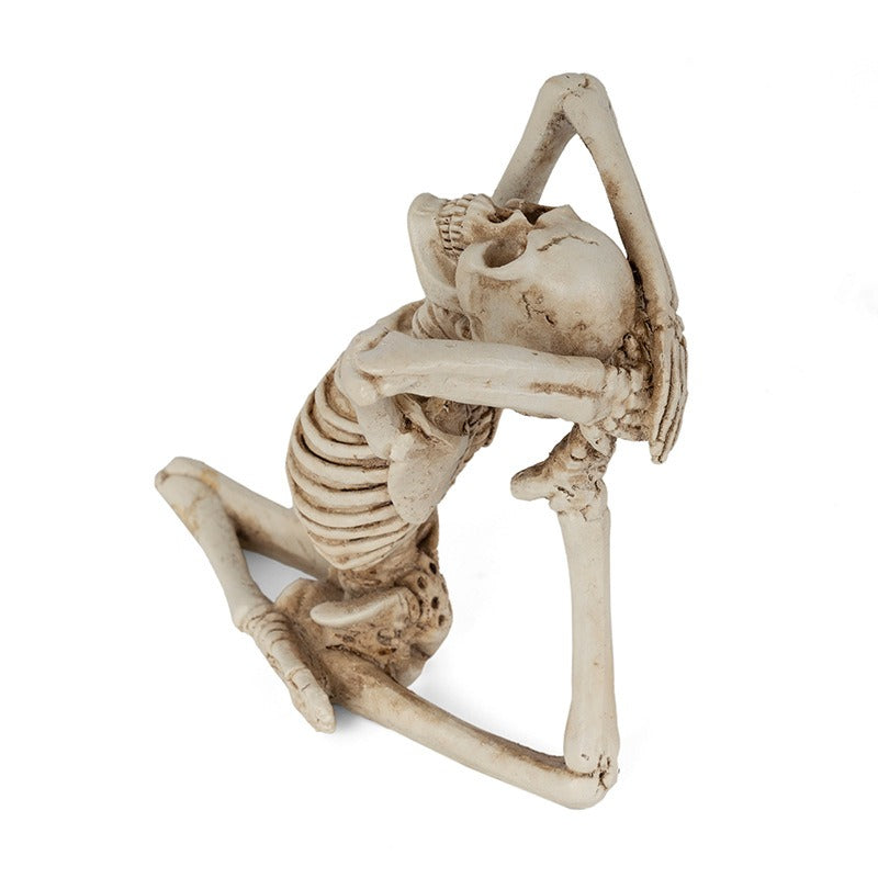 Yoga Skeleton Figurine - Quirky Antique Resin Decor
