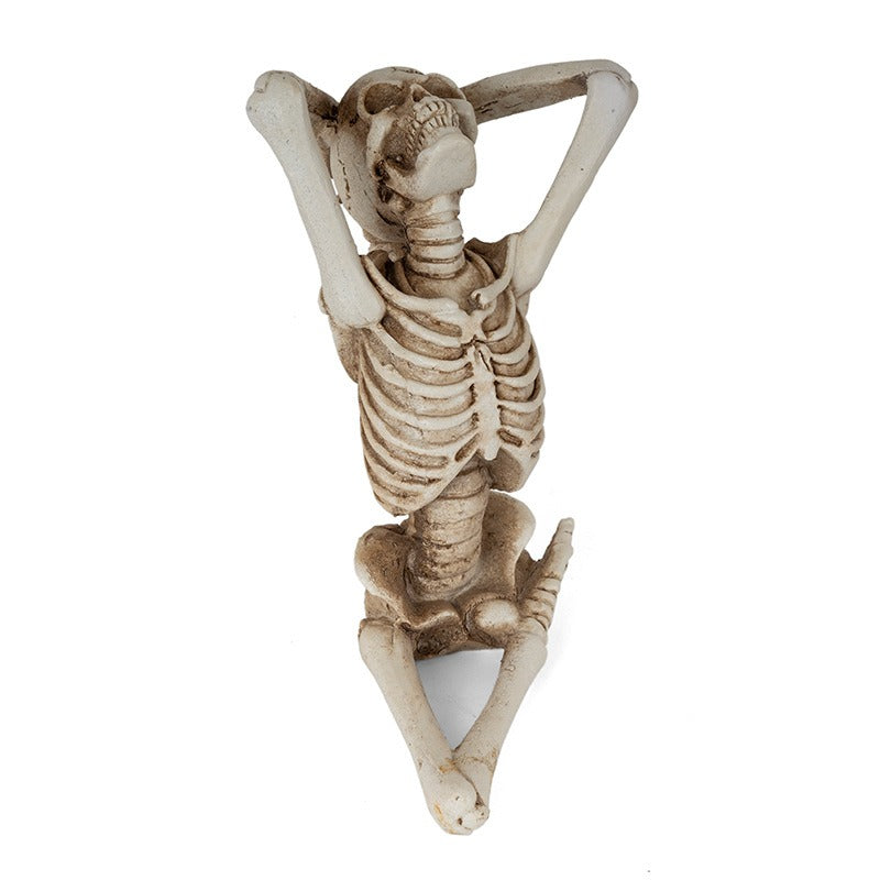 Yoga Skeleton Figurine - Quirky Antique Resin Decor