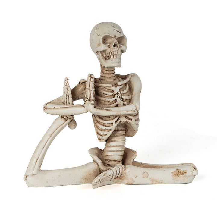 Yoga Skull Sculpture Decor for Quirky Shelf Character