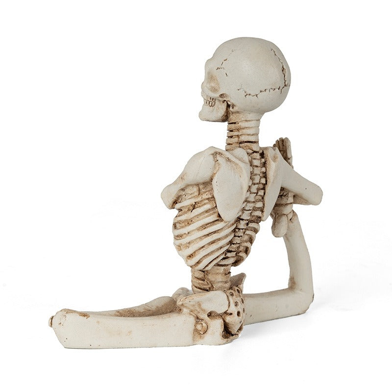 Yoga Skull Sculpture Decor for Quirky Shelf Character