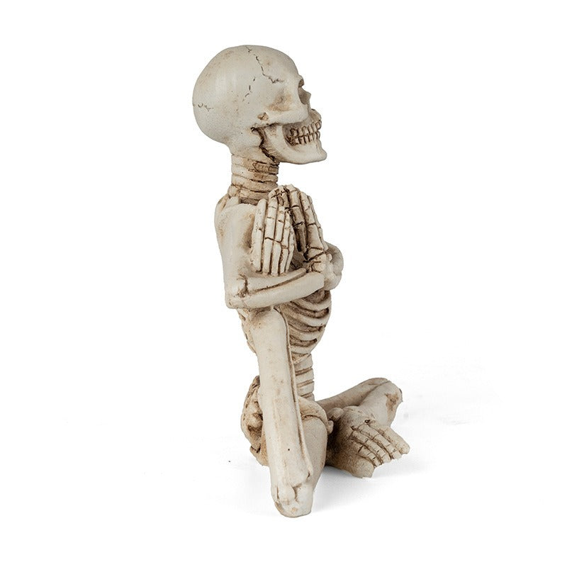 Yoga Skull Sculpture Decor for Quirky Shelf Character