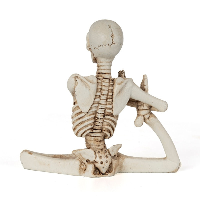 Yoga Skull Sculpture Decor for Quirky Shelf Character