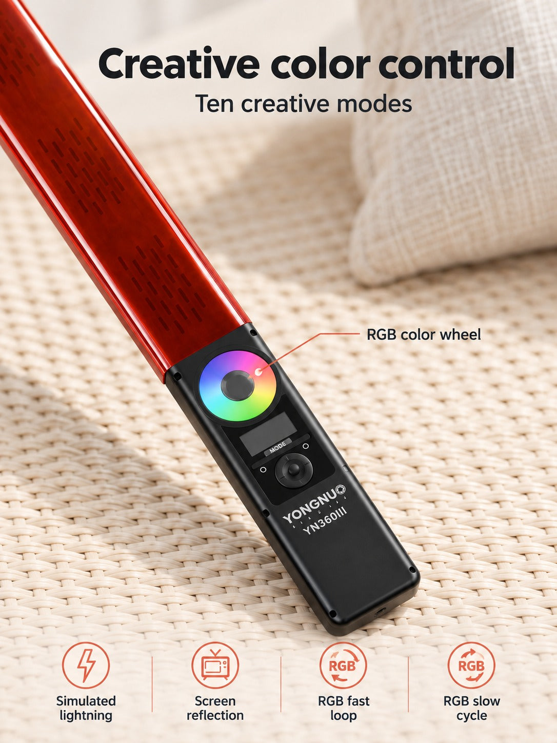 RGB Handheld LED Light Stick with Ten Creative Modes