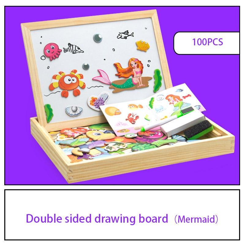 Magnetic Animal Puzzle Drawing Board for Creative Play